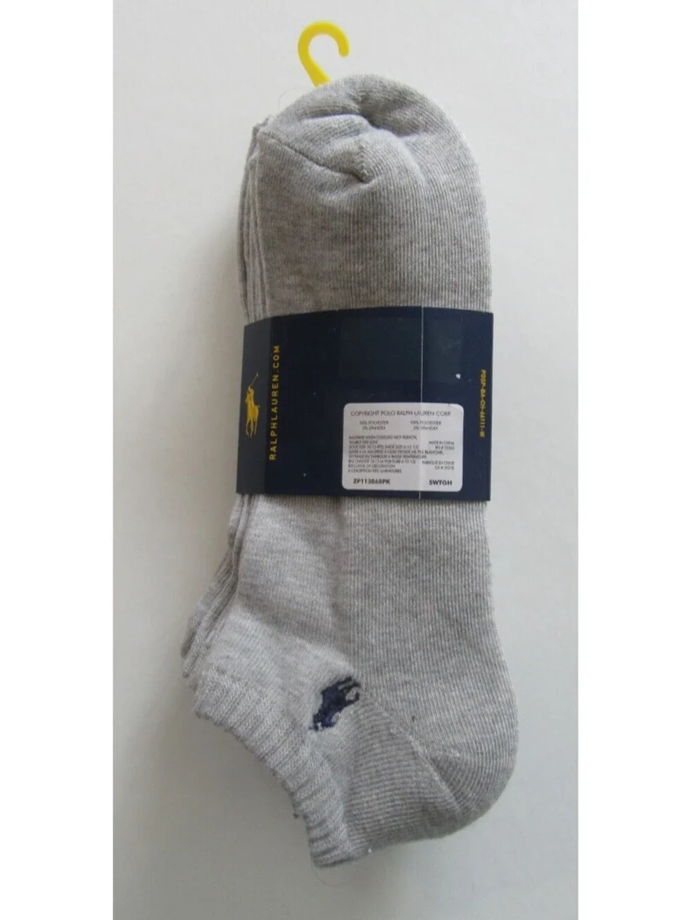 Polo Ralph Lauren Mens Low Cut Socks Grey 4 pack